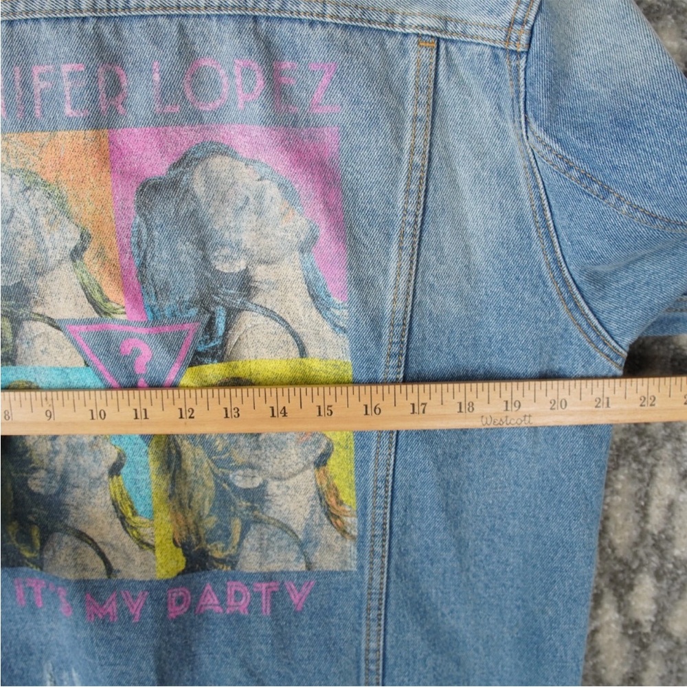 GUESS JLO Dillon Denim Jacket Adult Size Large Blue Jennifer Lopez It's My Party - Picture 14 of 14